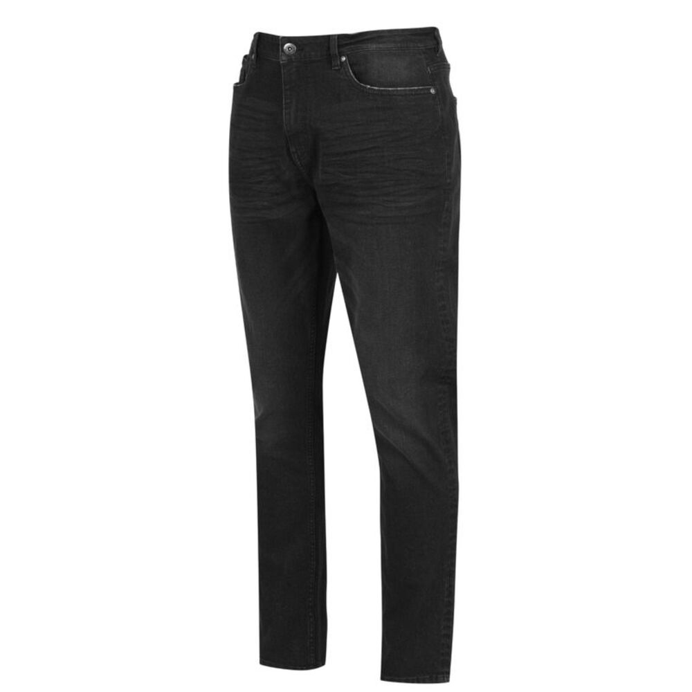 Firetrap Mens Plain Slim Jeans / Black